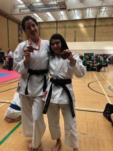SESMA Martial Arts Norwich Kerry Parker KPA & Chloe at a karate competition